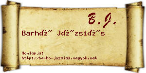 Barhó Józsiás névjegykártya